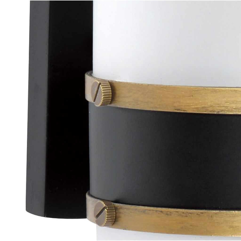 Crystorama Capsule 6'' Outdoor Sconce in Matte Black + Textured Gold - Additional View