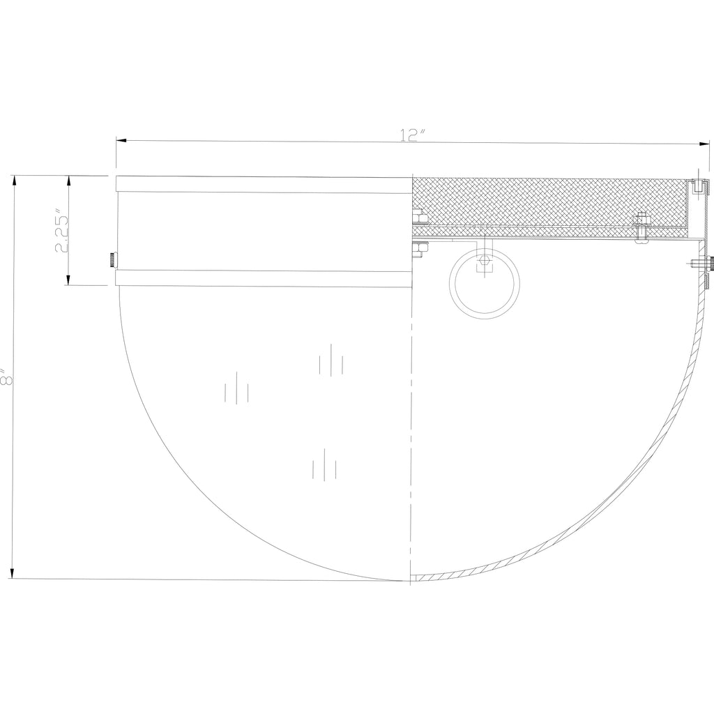 Crystorama Capsule 12'' Outdoor Flush Mount - Product Dimensions