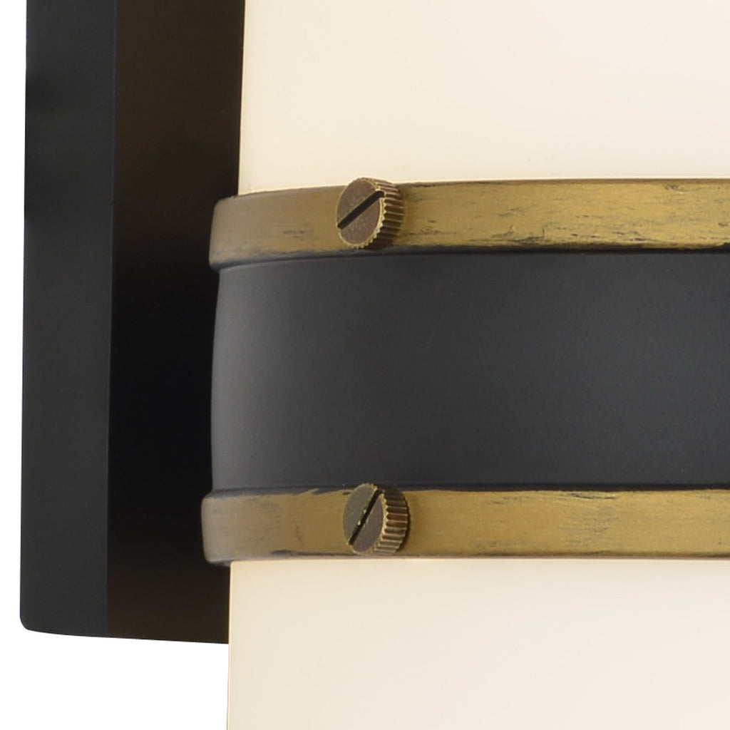 Crystorama Capsule 8'' Outdoor Sconce in Matte Black + Textured Gold - Additional View