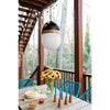 Crystorama Capsule 8'' Outdoor Pendant in Matte Black + Textured Gold - Lifestyle View