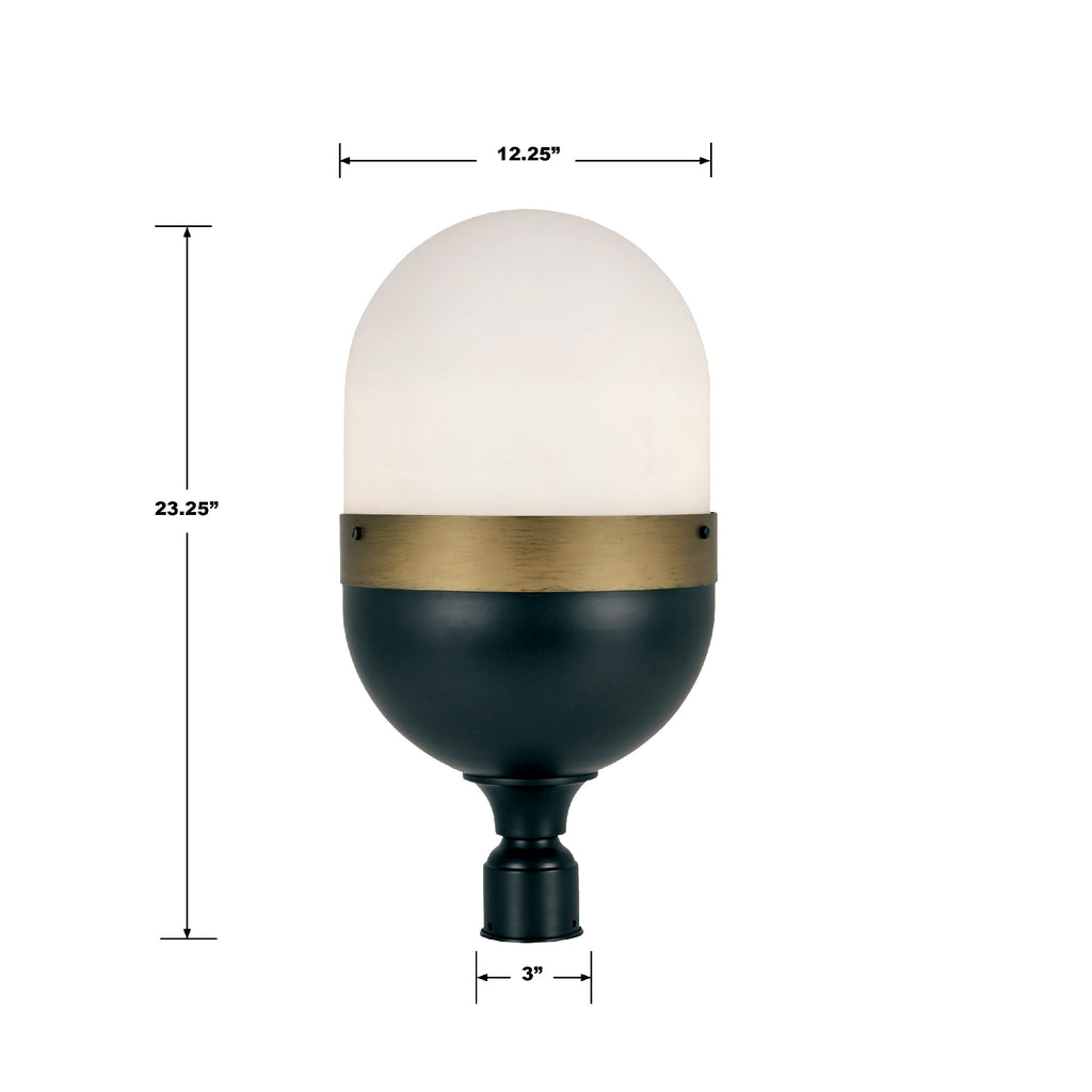 CAP-8509-MK-TG Brian Patrick Flynn Capsule 3 Light Outdoor Post | Dimensions Image