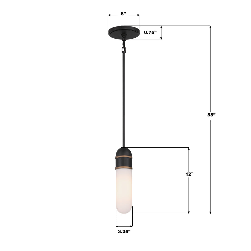 CAP-8511-MK-TG Capsule 3.25'' LED Pendant | Dimensions Image