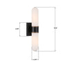CAP-8512-MK-TG Brian Patrick Flynn Capsule 2 Light Sconce | Dimensions Image