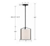 CAR-9201-BK Carlyn 1 Light Mini Pendant | Dimensions Image