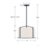 CAR-9204-BK Carlyn 4 Light Chandelier | Dimensions Image