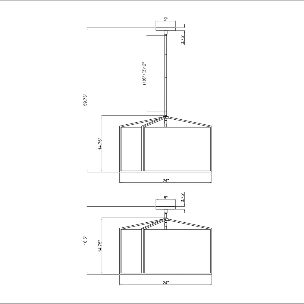 Crystorama Carlyn 24'' Chandelier - Product Dimensions