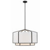 Crystorama Carlyn 28'' Chandelier in Black - Front View