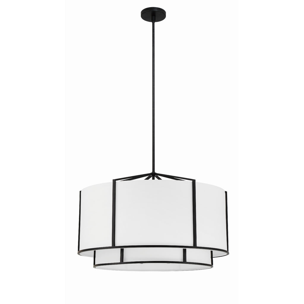 Crystorama Carlyn 28'' Chandelier in Black - Additional View