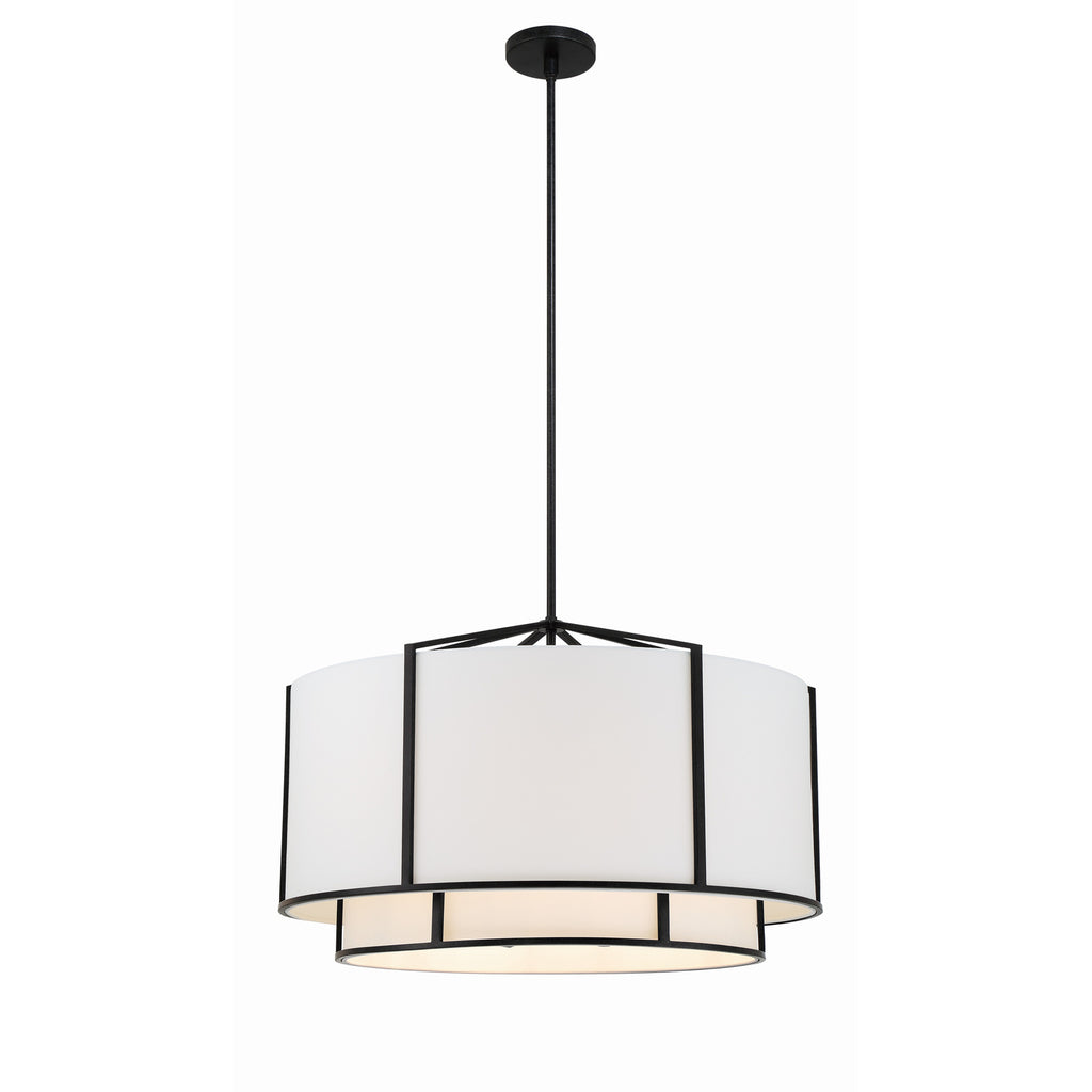 Crystorama Carlyn 28'' Chandelier in Black - Additional View