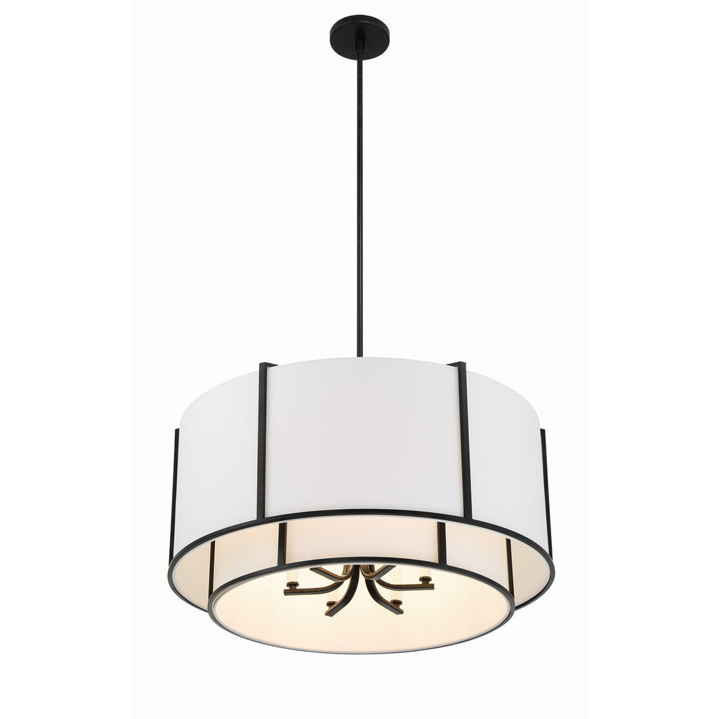 Crystorama Carlyn 28'' Chandelier in Black - Additional View