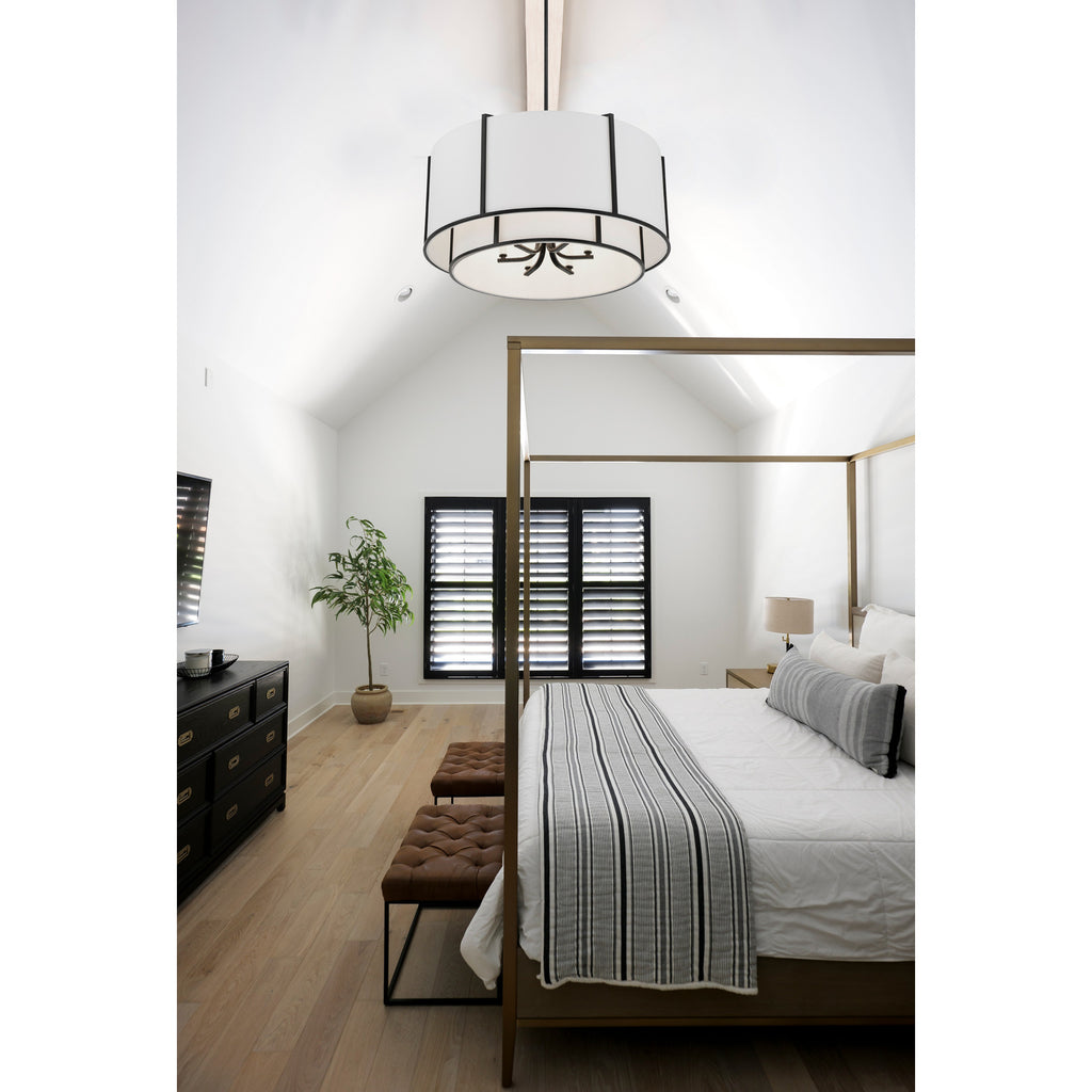 Crystorama Carlyn 28'' Chandelier in Black - Lifestyle View