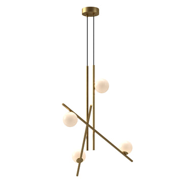 Brushed Gold/Glossy Opal Glass