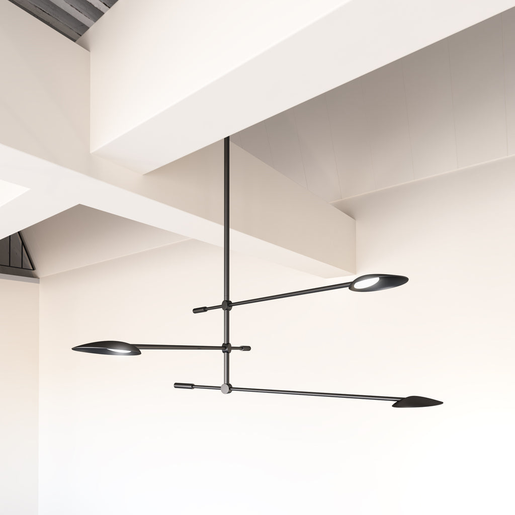 CH90132-BK Ryan Pauly Rotaire 1 Light Chandelier | Lifestyle Image