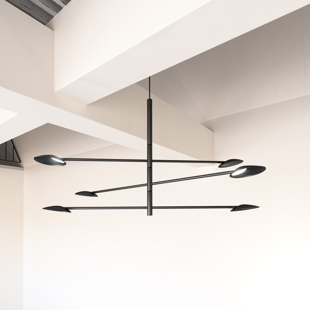 CH90136-BK Ryan Pauly Rotaire 1 Light Chandelier | Lifestyle Image