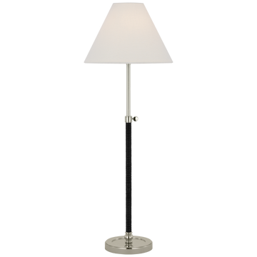 Polished Nickel and Black Rattan