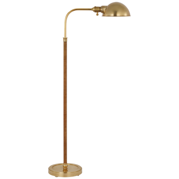 Antique-Burnished Brass and Natural Rattan