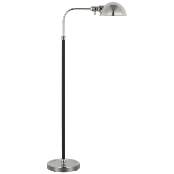 Polished Nickel and Black Rattan