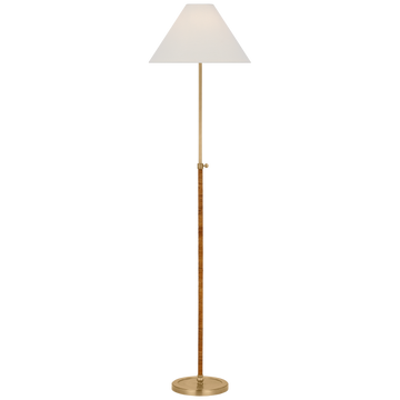 Antique-Burnished Brass and Natural Rattan