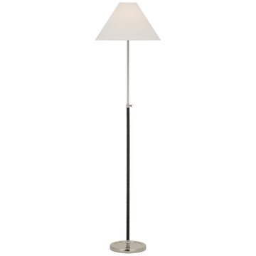Polished Nickel and Black Rattan