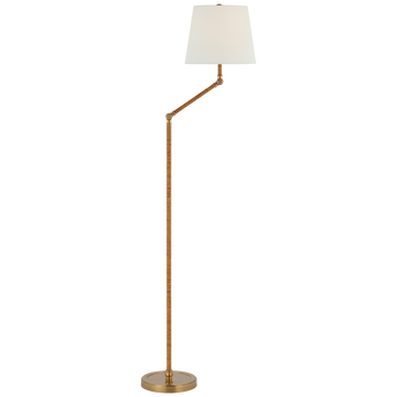 Antique-Burnished Brass and Natural Rattan