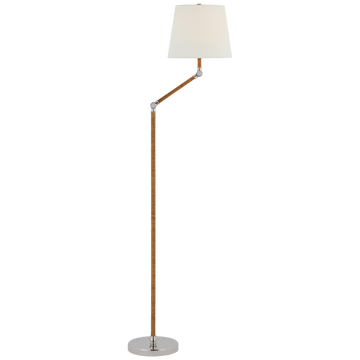 Polished Nickel and Natural Rattan