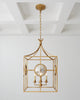 CHC2186GI Chapman & Myers Gramercy 4 Light Lantern Chandelier | Lifestyle Image