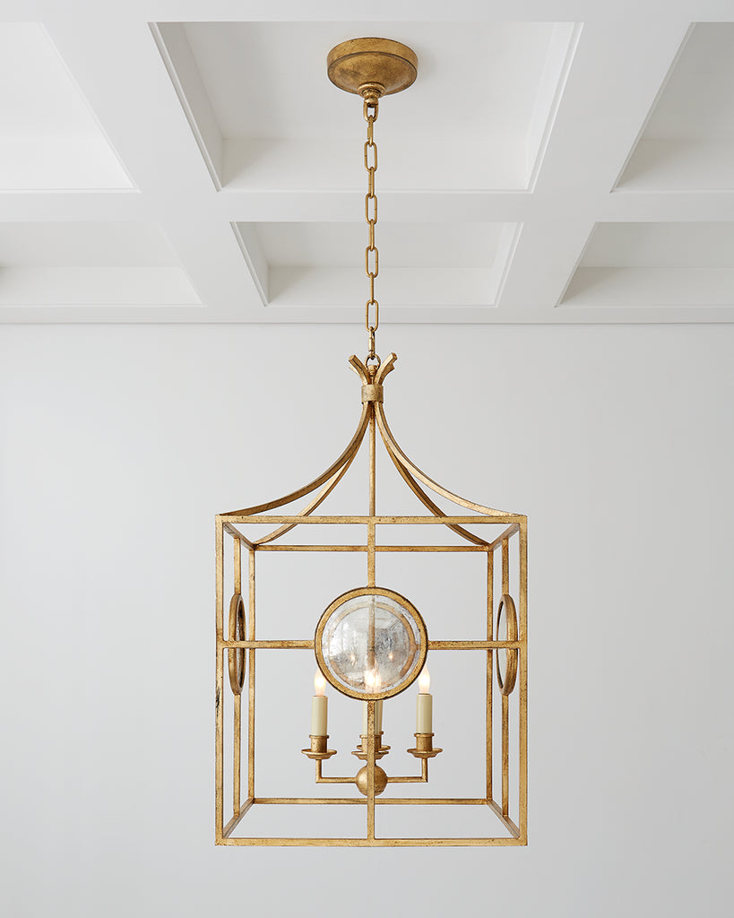 CHC2186GI Chapman & Myers Gramercy 4 Light Lantern Chandelier | Lifestyle Image