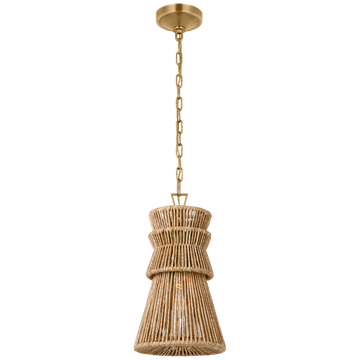 Antique-Burnished Brass and Natural Abaca