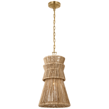 Antique-Burnished Brass and Natural Abaca