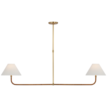 Antique-Burnished Brass and Natural Rattan