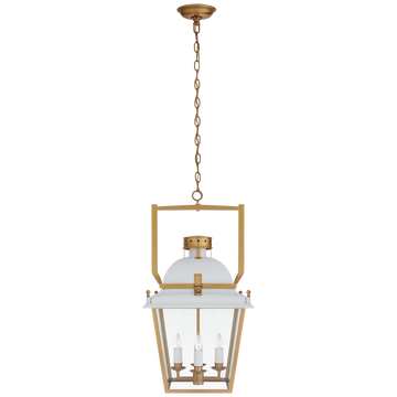 Matte White and Antique-Burnished Brass