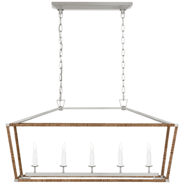 Polished Nickel and Natural Rattan