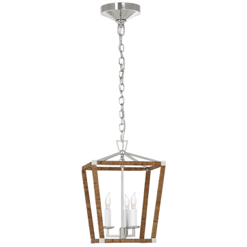 Polished Nickel and Natural Rattan