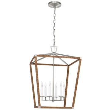 Polished Nickel and Natural Rattan