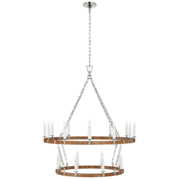 Polished Nickel and Natural Rattan