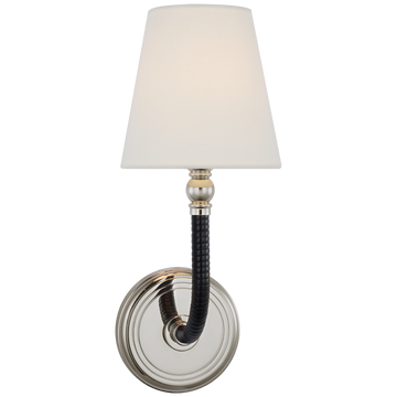 Polished Nickel and Black Rattan