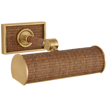 Antique-Burnished Brass and Natural Woven Rattan