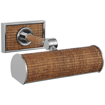 Polished Nickel and Natural Woven Rattan