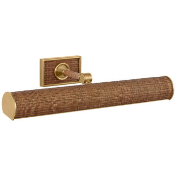 Antique-Burnished Brass and Natural Woven Rattan