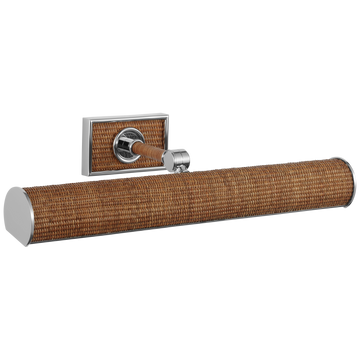 Polished Nickel and Natural Woven Rattan