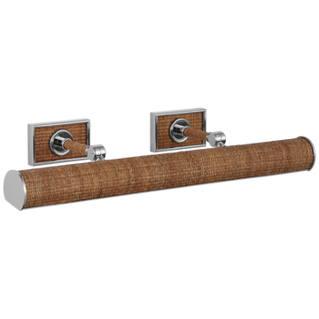 Polished Nickel and Natural Woven Rattan