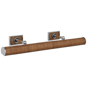 Polished Nickel and Natural Woven Rattan