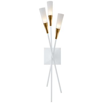 Matte White and Antique Brass