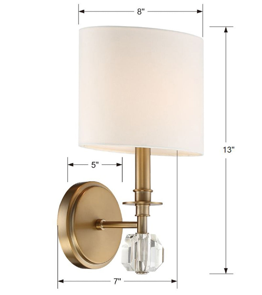 CHI-211-AG Chimes 1 Light Sconce | Dimensions Image