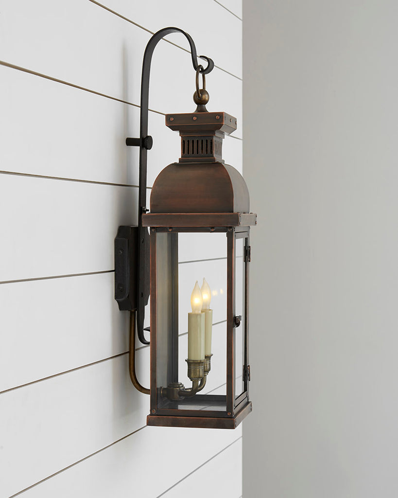 CHO2064NC Chapman & Myers Suffork 2 Light Outdoor Sconce | Lifestyle Image
