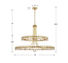 CLO-8890-AG Clover 24 Light Chandelier | Dimensions Image