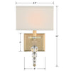 CLO-8892-AG Clover 1 Light Sconce | Dimensions Image