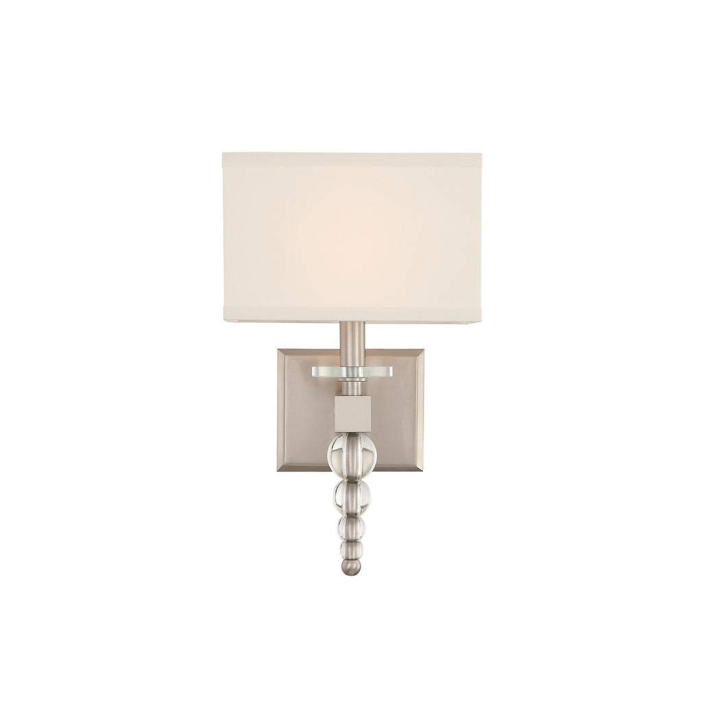 Crystorama Clover 9.5'' Sconce in Brushed Nickel - Front View