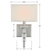 CLO-8892-BN Clover 1 Light Sconce | Dimensions Image