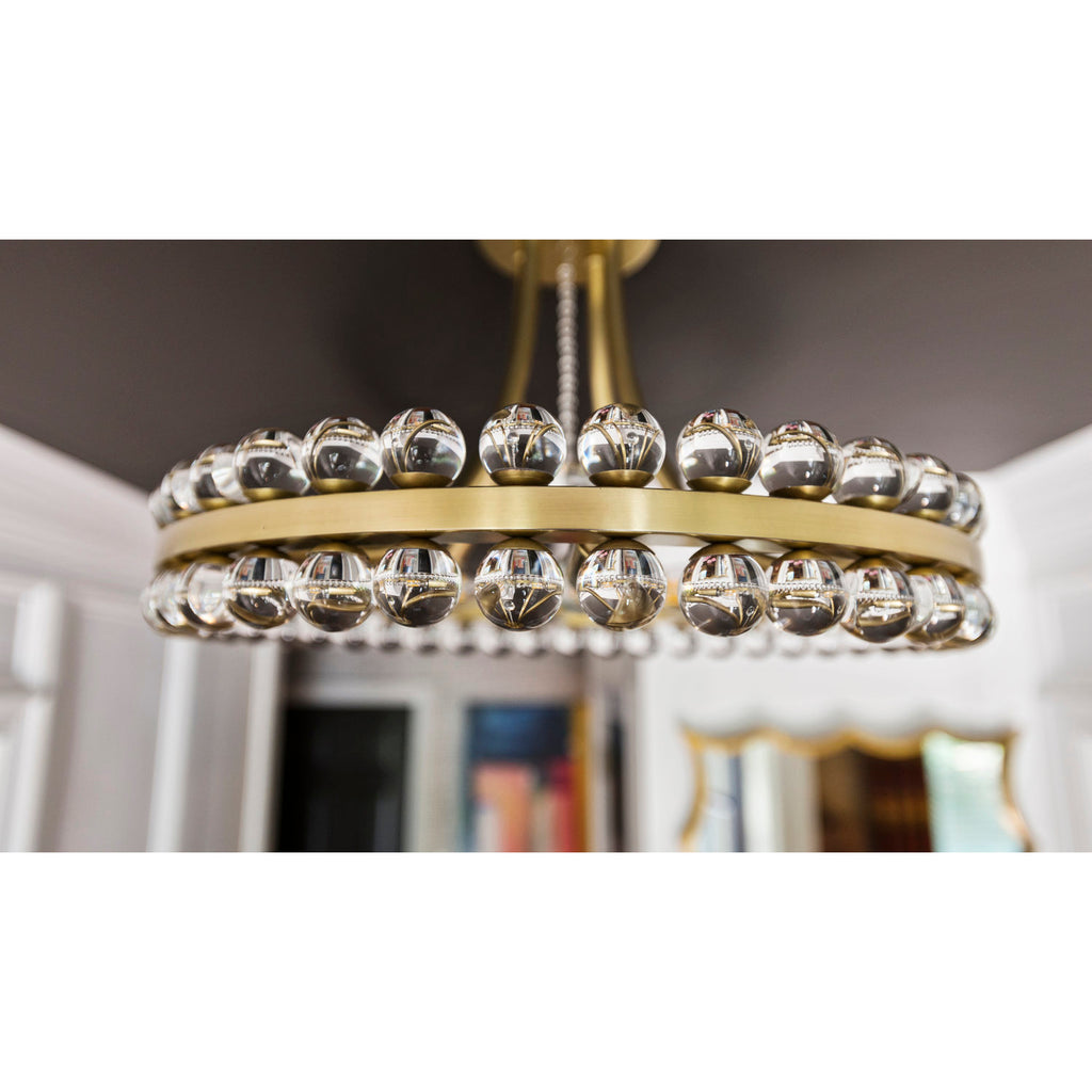 Crystorama Clover 18.25'' Semi Flush Mount in Aged Brass - Additional View